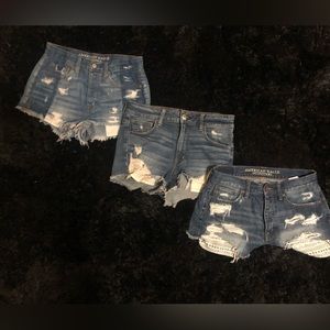 3 pairs American Eagle Size 2 Denim Shorts Bundle